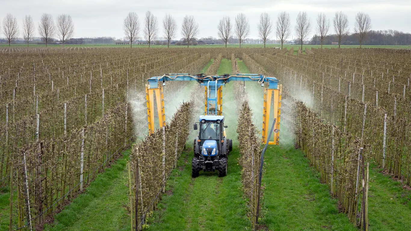 pulvérisateur de verger moderne pulvérisant insecticide
