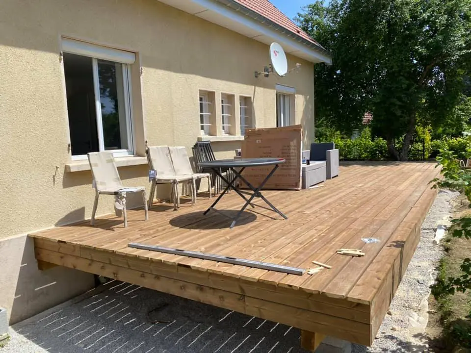 etape construction terasse en bois 11